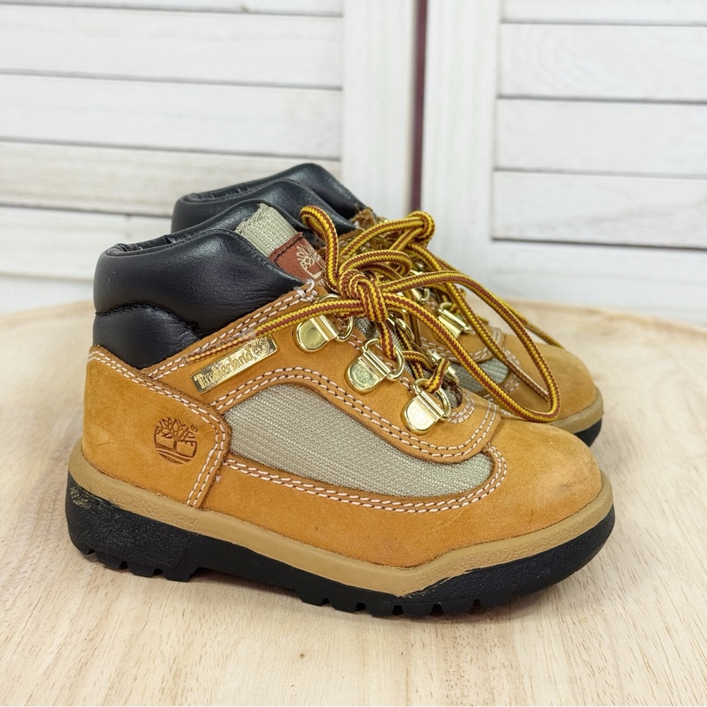 Timberland Toddler Field Boots Ankle Lace Up Nubuck Leather Tan Size 7